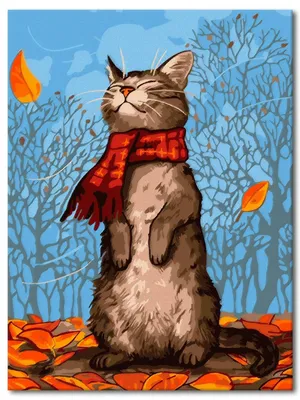 Набор для рисования \"Осенний кот\" / Картина по номерам / Раскраска по  номерам 30х40 на подрамнике LaKarti 9767126 купить в интернет-магазине  Wildberries