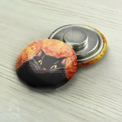 Магнитный держатель «Осенний кот» – Owlforest Embroidery