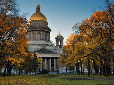 Городской пейзаж \"Санкт-Петербург. Осенним днем на Фонтанке\" 60x90 AR170416  купить в Москве