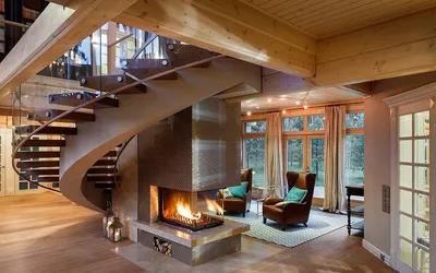 Фото дизайна интерьера домов из клеенного бруса, внутренняя отделка дома из  клеенного бруса