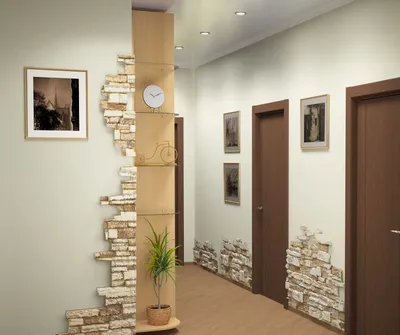 Как произвести отделку коридора декоративным камнем - плюсы и минусы