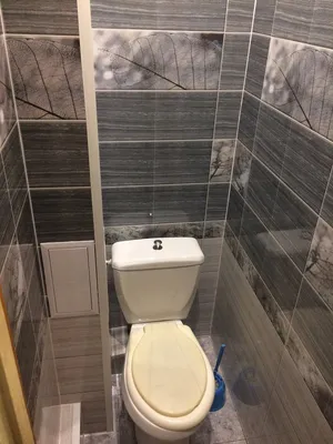 Туалет отделанный пластиковыми панелями - 69 фото