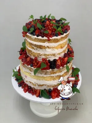 Торт \"Открытые коржи с ягодами\" № 7183 на заказ в Санкт-Петербурге