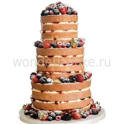 Торт с открытыми коржами и голубикой на заказ по цене 1050 руб./кг в  кондитерской Wonders | с доставкой в Москве