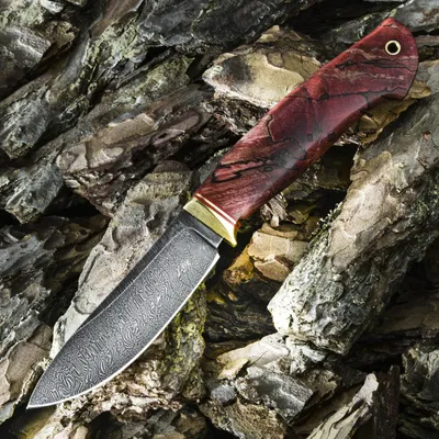 Охотничий нож СКИНЕР МАЛЫЙ, дамасская сталь, карельская береза купить в  интернет-магазине Товарищество Завьялова