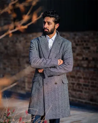 Серое Мужское пальто в елочку, плотное теплое двубортное длинное пальто,  Повседневная официальная деловая мужская куртка на заказ - купить по  выгодной цене | AliExpress
