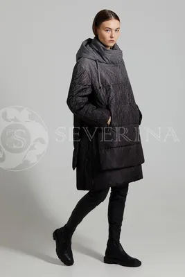 Пальто утепленное с капюшоном \"в ёлочку\" ПН-043 - Меховой магазин одежды  SEVERINA - Эксклюзивные меховые изделия! Цены от производителя! ПН-043