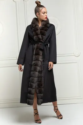 Кашемировое пальто с Соболем - Elpidio Loffredo Furs