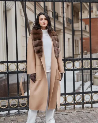 Зимнее шикарное пальто женское с мехом куницы или соболя разные цвета IF  00008з, цена 19900 грн — Prom.ua (ID#1420653319)
