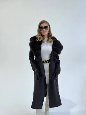 Пальто с соболем с английским воротником купить в интернет-магазине  Pret-a-Porter Furs