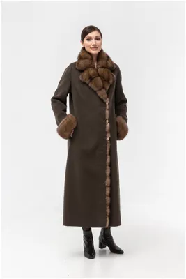 Пальто с капюшоном и мехом под соболь - FURSTORE.SHOP - интернет магазин  меховой одежды, купить шубу в Украине