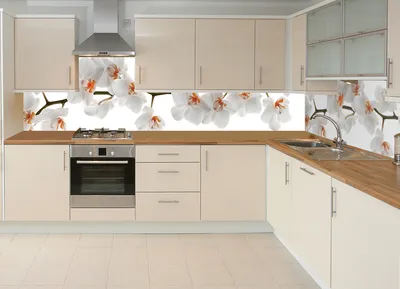 Кухонный фартук Орхидея 02 полноцветная фотопечать наклейка на стеновую панель  кухни цветы 600*2500 мм, цена 635 грн — Prom.ua (ID#864643385)