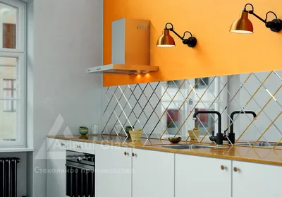 Зеркальный фартук для кухни - купить в СПб по низкой цене | Azimut-Glass