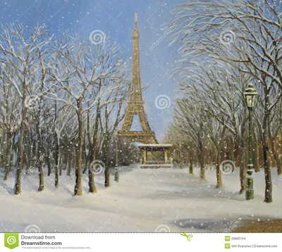 Зима в Париж стоковое фото. изображение насчитывающей карточка - 26665154