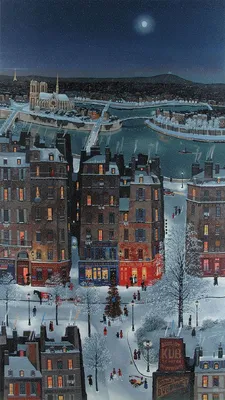 Картина «Зима. Париж», Василий Грибенников - Jose Art Gallery