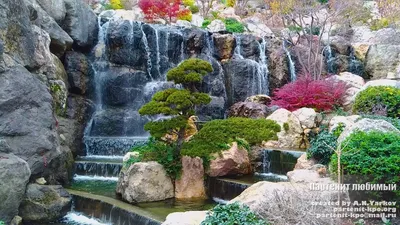 Водопады японского сада парка Айвазовское - YouTube