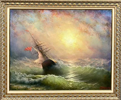 Парусник картина акварелью Корабль картина Морской пейзаж – купить онлайн  на Ярмарке Мастеров – LHTJGRU | Картины, Кемерово