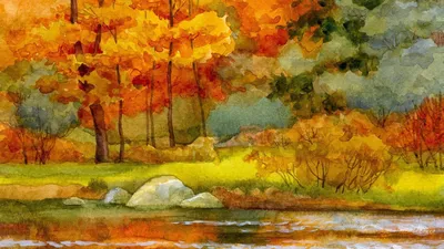 Осенний пейзаж для детей - 66 фото