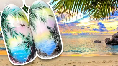 🌊 Морской Пейзаж 🌊 Романтичный Дизайн Ногтей Рисунок Гель-лаком для  Маникюра в Отпуск Пошагово | Дизайн Ногтей / Маникюр ВидеоМК | Дзен