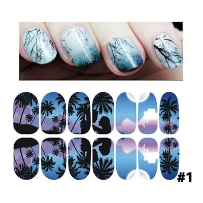 12 Простыни световой Дизайн ногтей Наклейки самоклеящиеся полное покрытие  ногтей Совет обертывания Аксессуары Темный Glow 3D пейзажа Наклейки |  Красота и здоровье | АлиЭкспресс