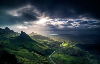 Обои облака, пейзаж, горы, рассвет, холмы, Шотландия, Scotland, Great  Britain картинки на рабочий стол, раздел пейзажи - скачать