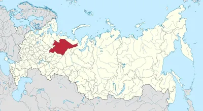 Республика Коми на карте России: с населенными пунктами в хорошем качестве  со спутника