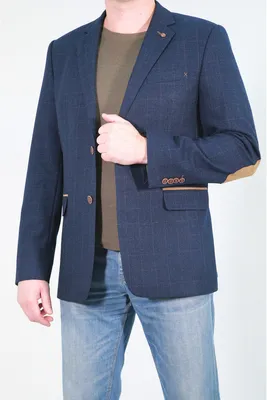 Купить синий мужской пиджак в золотую клетку под джинсы 780 (RAFAEL-157) в  Минске: магазины, цена, фото | RESPEKT