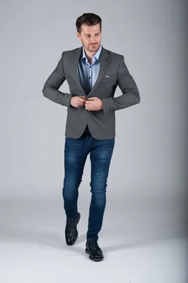 Мужской пиджак под джинсы серого цвета. Арт.:2-268-1 – купить в магазине  мужской одежды Smartcasuals
