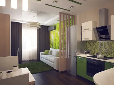 Дизайн квартиры студии 30 кв.м. Как ограничить спальню от кухни (Фото) |  DomoKed.ru