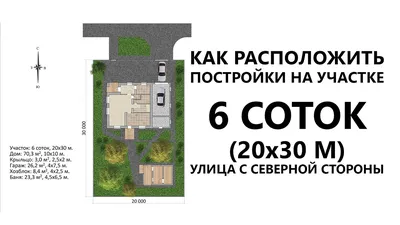 Планировка участка 6 соток и проект дома 10х10 с пристроенным гаражом.  Улица с севера - YouTube