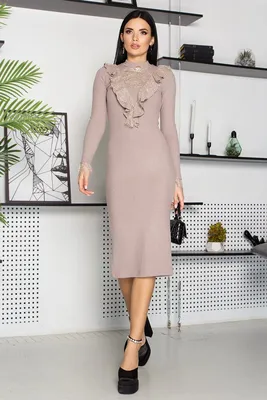 Платье Рамина д/р св. бежевый - купить в интернет-магазине \"Mo-Woman\"
