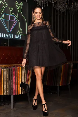 Купить Платье Энжел д/р GL76776 цвет черный 1 недорого в Украине