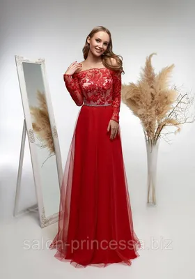 Вечернее нарядное а-силует выпускное красное платье в пол с длинным рукавом  + др. оттенки (Т-20-22), цена 4945 грн — Prom.ua (ID#1112094039)