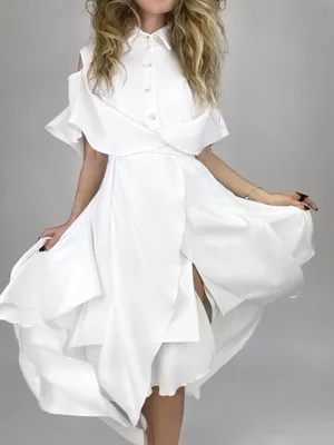 Все товары \u003e Платье-рубашка с оборками (белый) купить в интернет-магазине