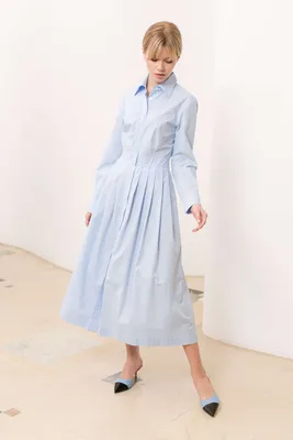 JUCCA \u003e JUCCA Платье-рубашка из хлопка в небесно-голубом оттенке. LAST  SIZE: 40 (IT) купить в интернет-магазине