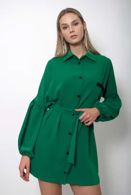 Зеленое платье рубашка (арт. ml 06/4) | ML Ladies Collection (с)