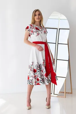 Платье 599/1-02 белое с цветами. Купить Платья в магазине — Hardy™