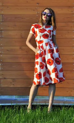 Купить платье п-1 креп midi с принтом \"маки\" в интернет магазине  mirplatev.ru недорого, от 4990.0000 рублей
