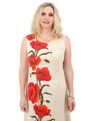 Платье Маки из льна в светло-сером цвете