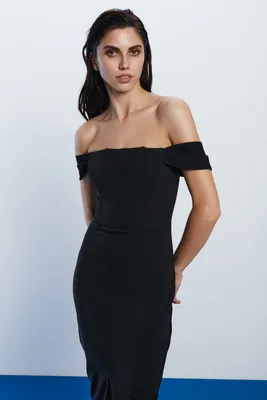 Платье-футляр с открытыми плечами 1452210510-50 - купить в  интернет-магазине LOVE REPUBLIC по цене: 1 299 руб