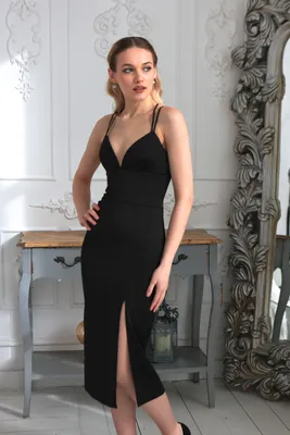Купить Платье футляр миди (черное) в Москве в ШоуРуме платьев по выгодной  цене