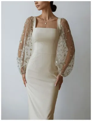 Lichi платье-футляр миди с рукавами из фатина — купить в интернет-магазине  по низкой цене на Яндекс Маркете