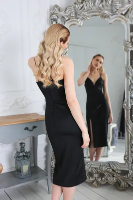 Купить Платье футляр миди (черное) в Москве в ШоуРуме платьев по выгодной  цене