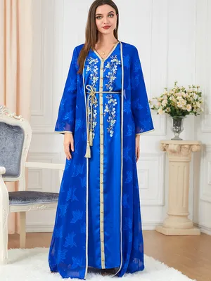 Марокканское восточное платье, роскошное вечернее платье в арабском стиле с  поясом, яркая Свадебная кафтан, мусульманские комплекты Рамадан, ИД  джалабия - купить по выгодной цене | AliExpress