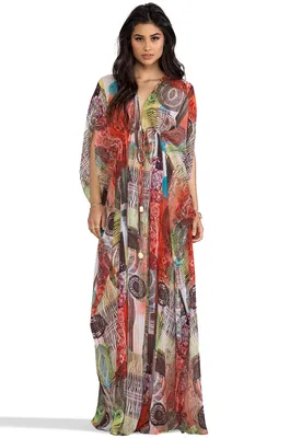 Alexis Платье в восточном стиле с v-образным вырезом в цвете Aztec | REVOLVE