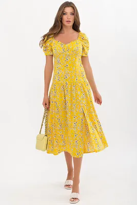 Желтое платье в деревенском стиле - цена, фото, отзывы, продажа