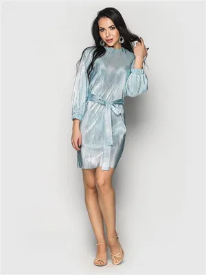 Платье из плиссированной ткани с объемными рукавами Larionoff 10341609  купить в интернет-магазине Wildberries