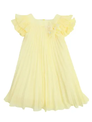 Nanan желтое платье из плиссированной ткани (304206) купить со скидкой –  распродажа в Боско Аутлет