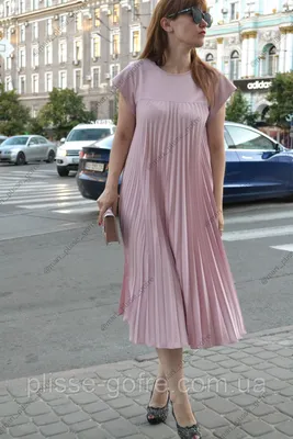 Заказать Шикарные плиссированные платья розовые пудры в Харькове. Доставка  по всей Украине