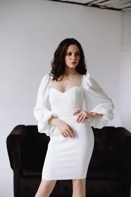 Платье с объёмными рукавами в белом цвете ✨ | White dress, Fashion, Dresses